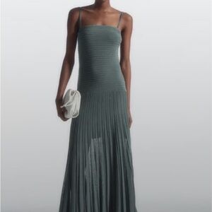 COS knitted bandeau Gray Maxi Dress